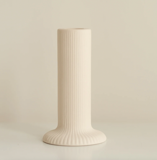 Ridge Ceramic Candle Holder - Tall