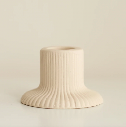 Ridge Ceramic Candle Holder - Short