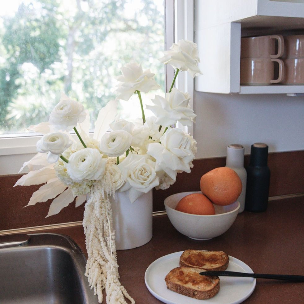 Photo is an example of a neutral fresh arrangement.